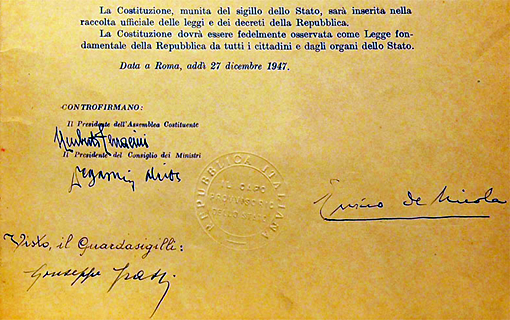 Costituzione Italiana - Firme